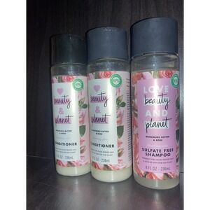 *NEW* 3pc Love Beauty & Planet Shampoo & Conditioners Murumuru Butter & Rose 8oz